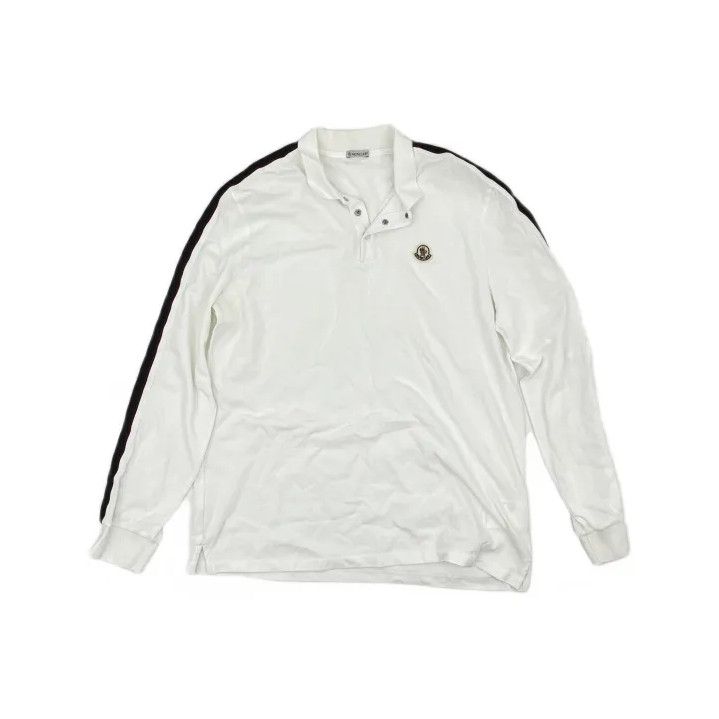 Moncler Moncler White Long-Sleeve Casual Polo T-Shirt Size US XL / EU 56 / 4 - 2 Thumbnail