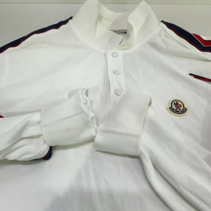 Moncler Moncler White Long-Sleeve Casual Polo T-Shirt Size US XL / EU 56 / 4 - 10 Thumbnail