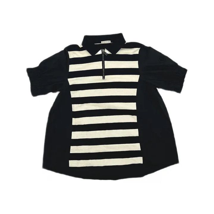 Moncler Moncler Logo Half-Zip Stripe Short-Sleeve Top Size US M / EU 48-50 / 2 - 2 Thumbnail