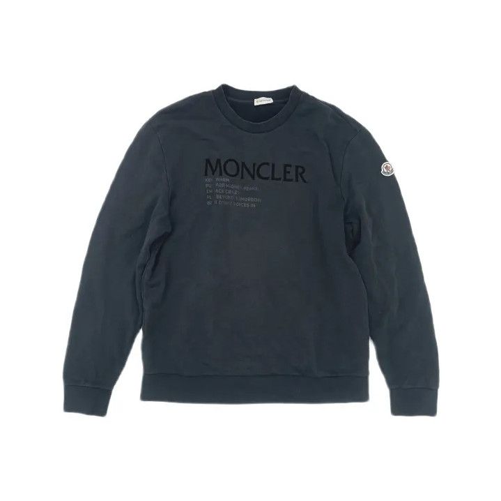 Moncler Moncler Flocked Logo Crewneck Long Sleeve Sweatshirt Size US XXL / EU 58 / 5 - 2 Thumbnail
