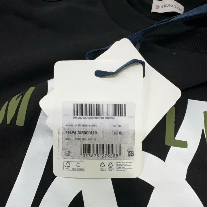 Moncler Moncler SS23 Men's Solid Letter Print Sweatshirt Size US XL / EU 56 / 4 - 4 Thumbnail