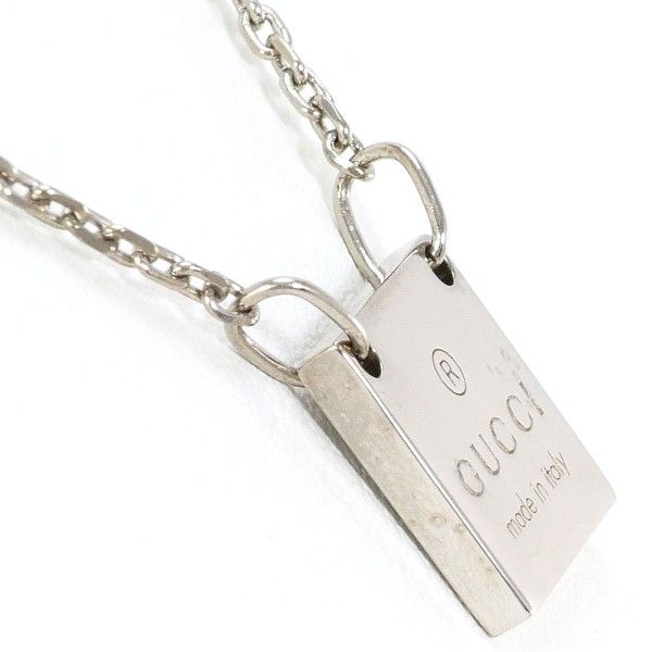 Gucci Gucci Square Plate 925 Silver Necklace Precious Metal Necklace DUTY FREE for USA