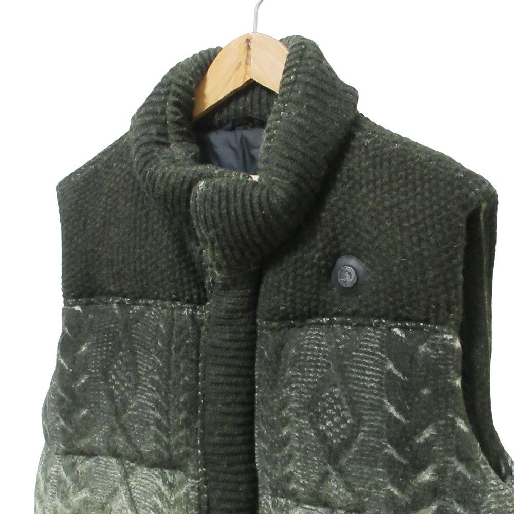 Other Other DIESEL Cable Knit Wool Down Vest Textile Outerwear DUTY FREE for USA Size ONE SIZE - 4 Thumbnail