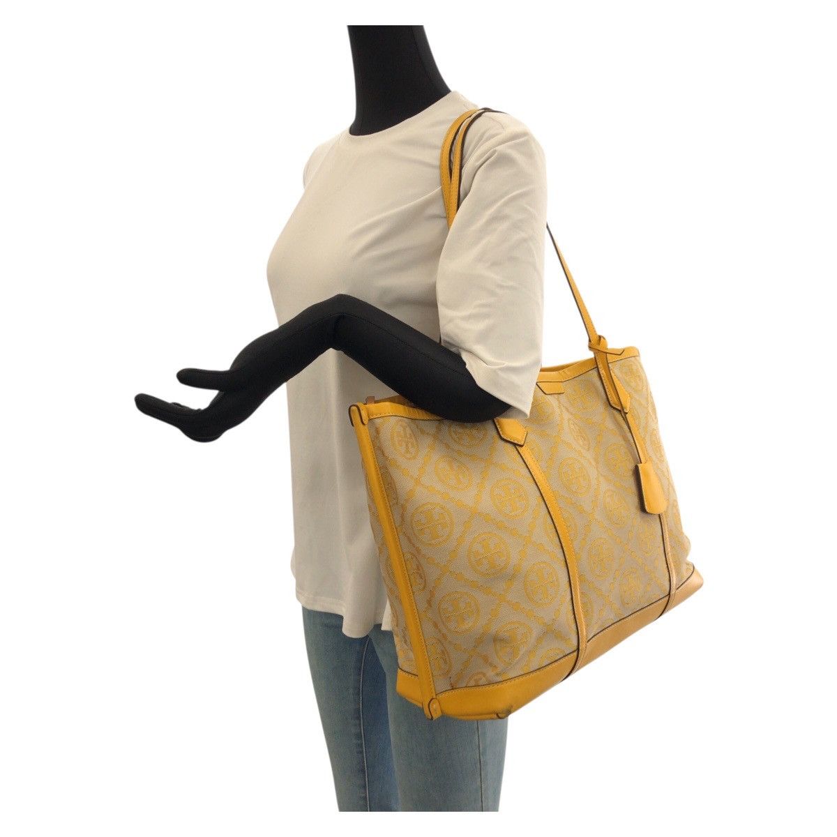 Tory Burch Tory Burch Tory Burch Perry T Monogram canvas leather tote bag Textile Tote Bag 83312 DUTY FREE for USA Size ONE SIZE - 7 Thumbnail