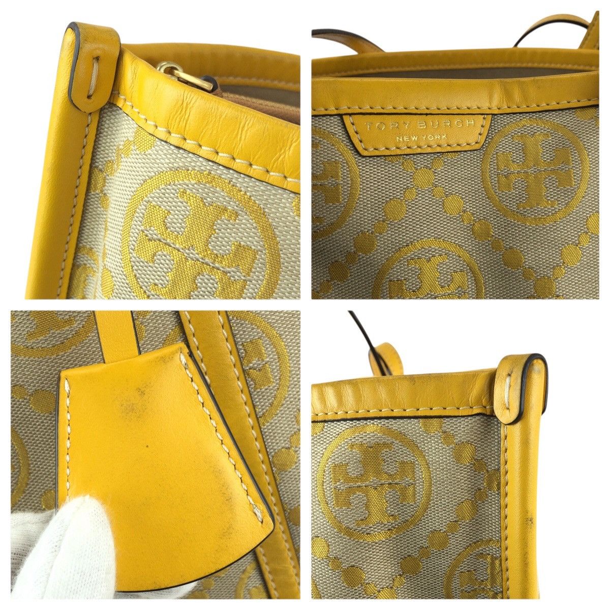 Tory Burch Tory Burch Tory Burch Perry T Monogram canvas leather tote bag Textile Tote Bag 83312 DUTY FREE for USA Size ONE SIZE - 5 Thumbnail