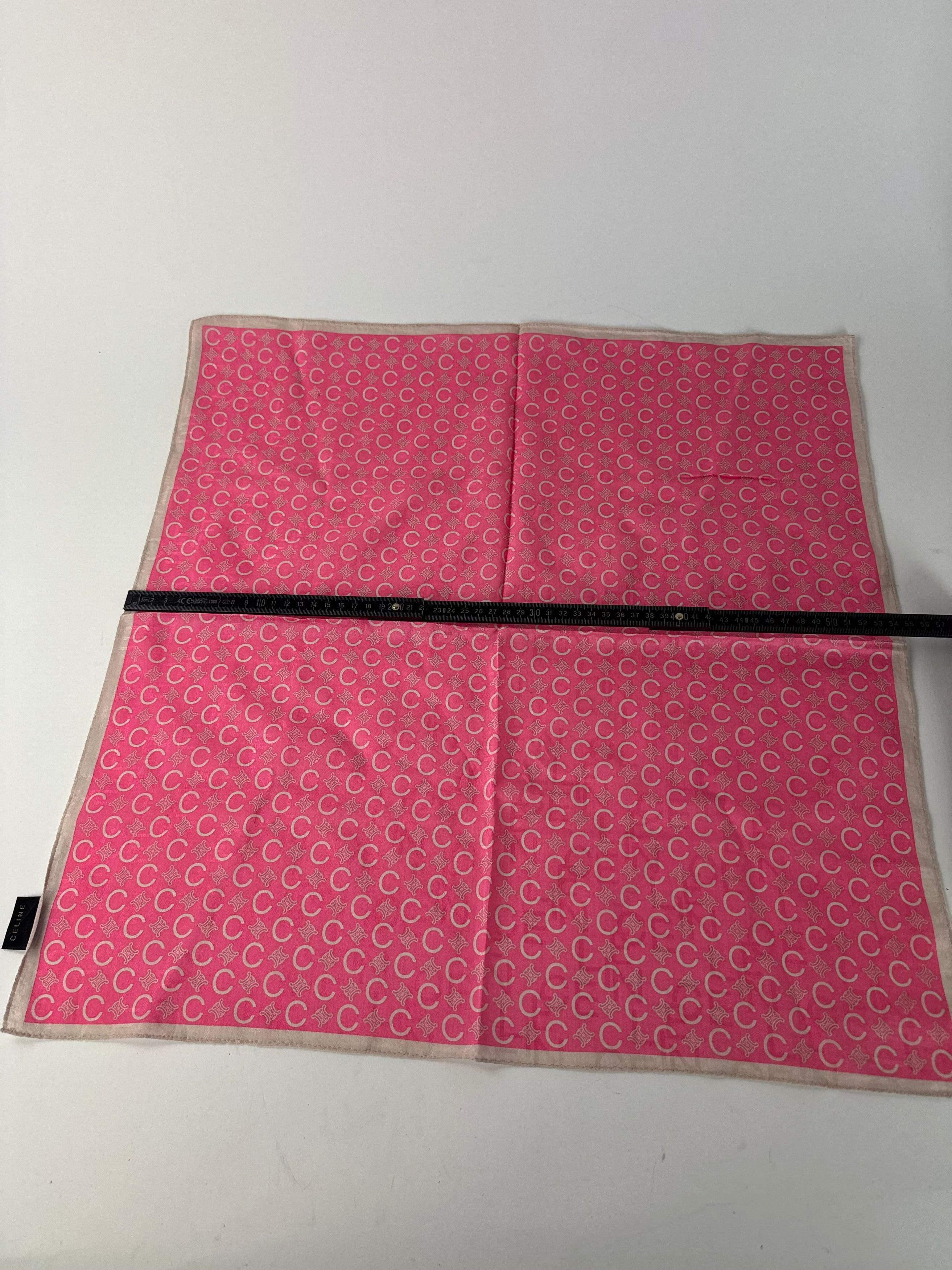 Other Vintage Celine C Monogram Scarf Pink Size ONE SIZE - 7 Thumbnail