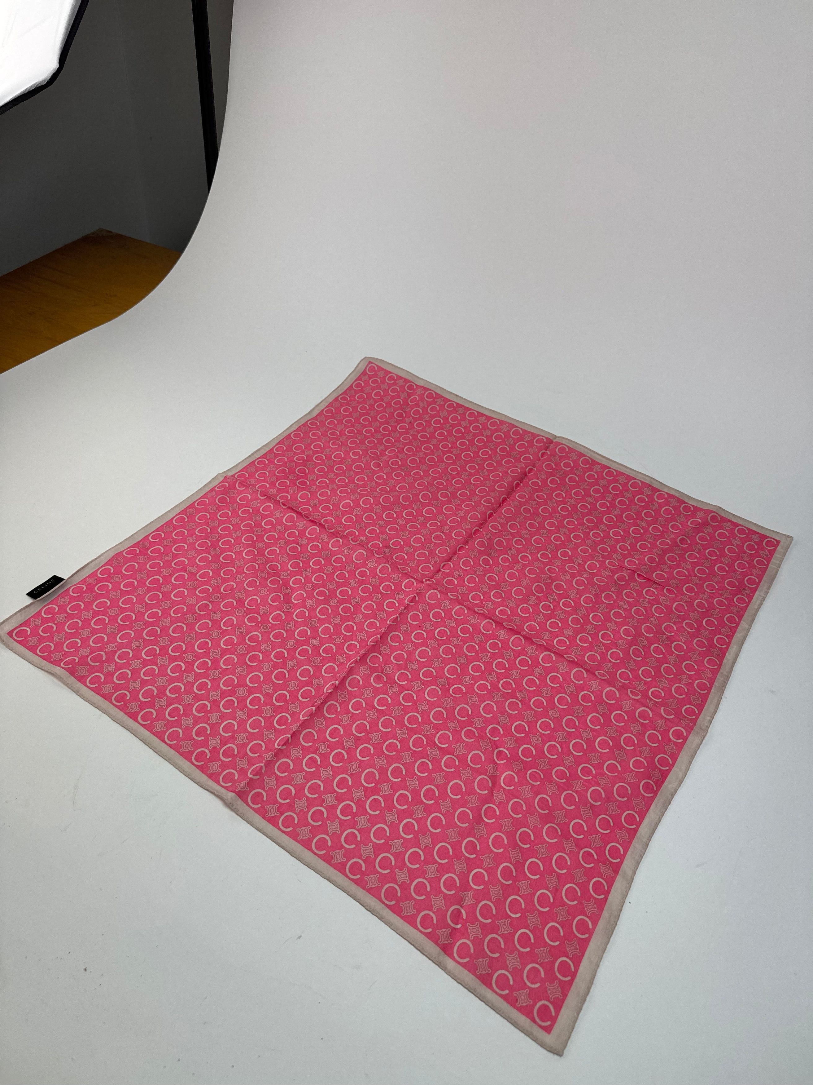 Other Vintage Celine C Monogram Scarf Pink Size ONE SIZE - 6 Thumbnail