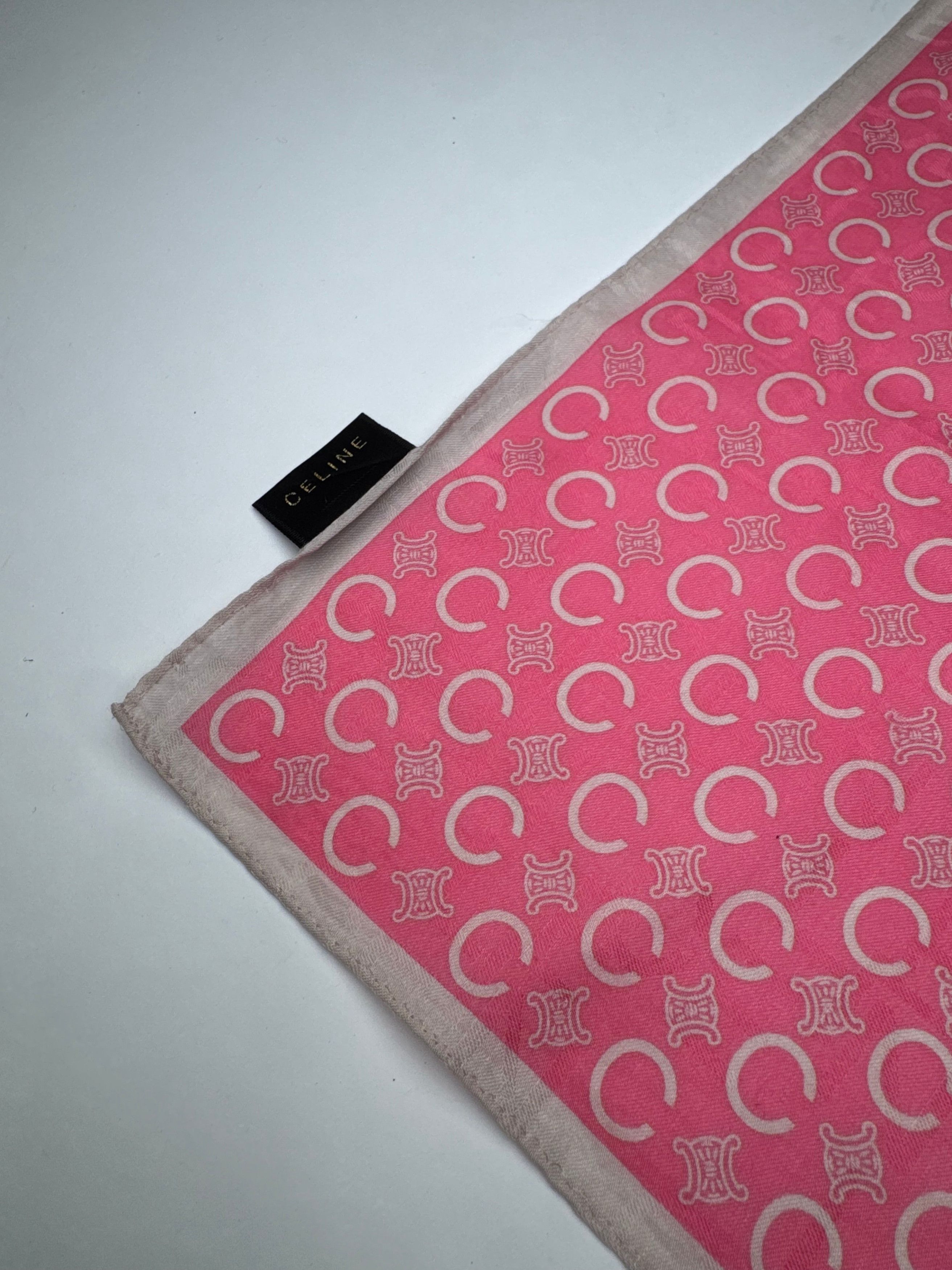 Other Vintage Celine C Monogram Scarf Pink Size ONE SIZE - 3 Thumbnail