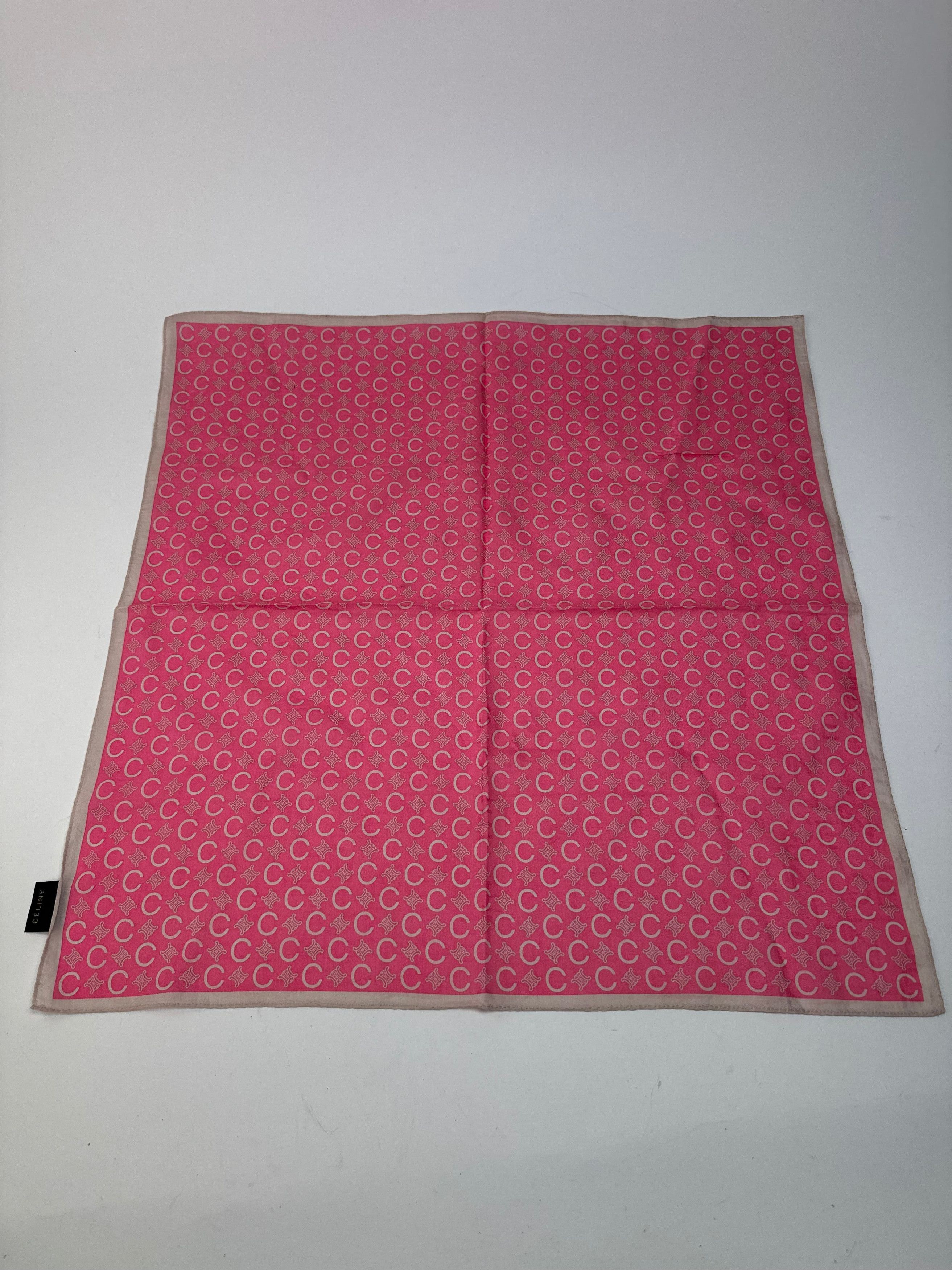 Other Vintage Celine C Monogram Scarf Pink Size ONE SIZE - 9 Thumbnail