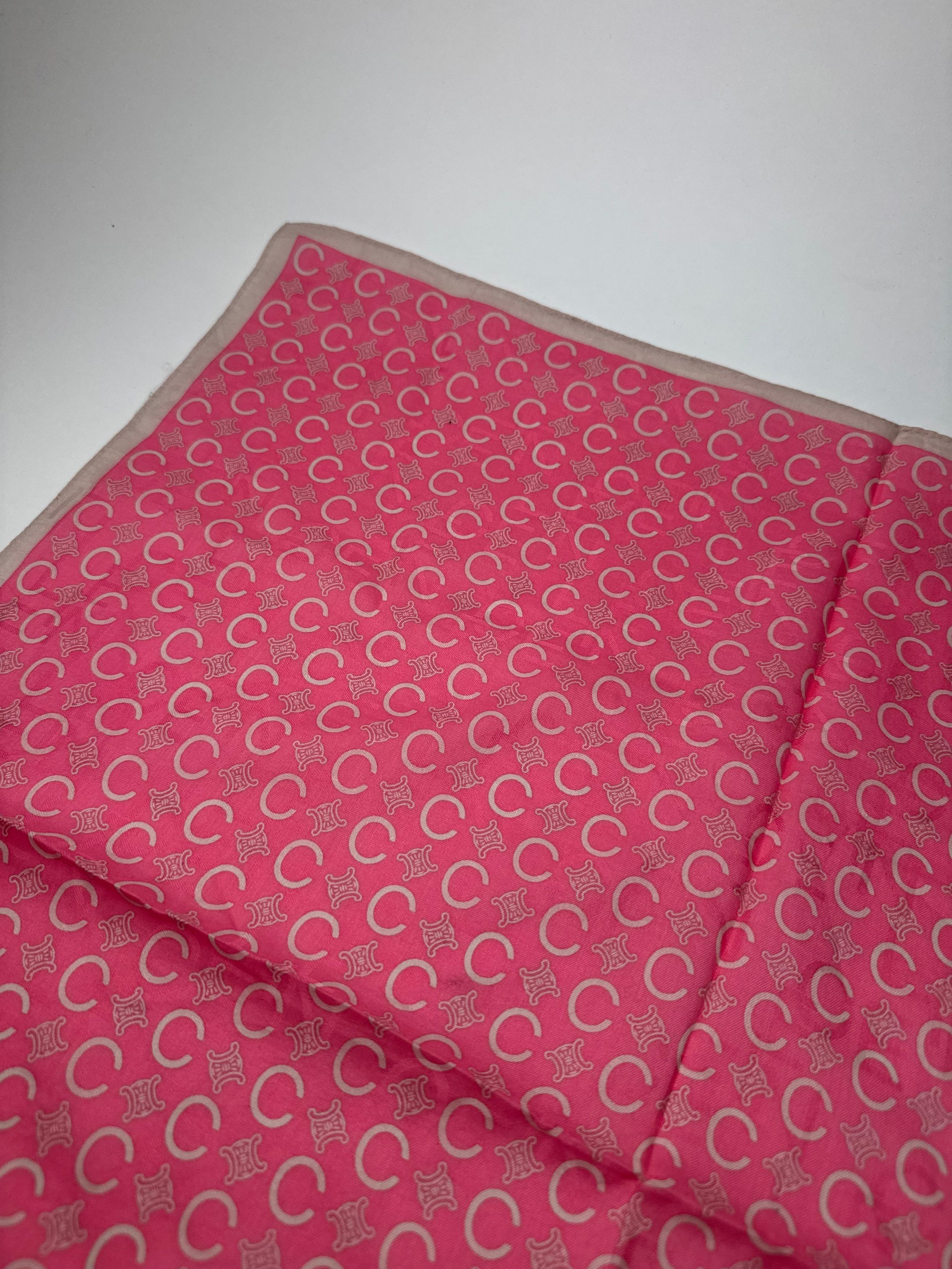 Other Vintage Celine C Monogram Scarf Pink Size ONE SIZE - 5 Thumbnail