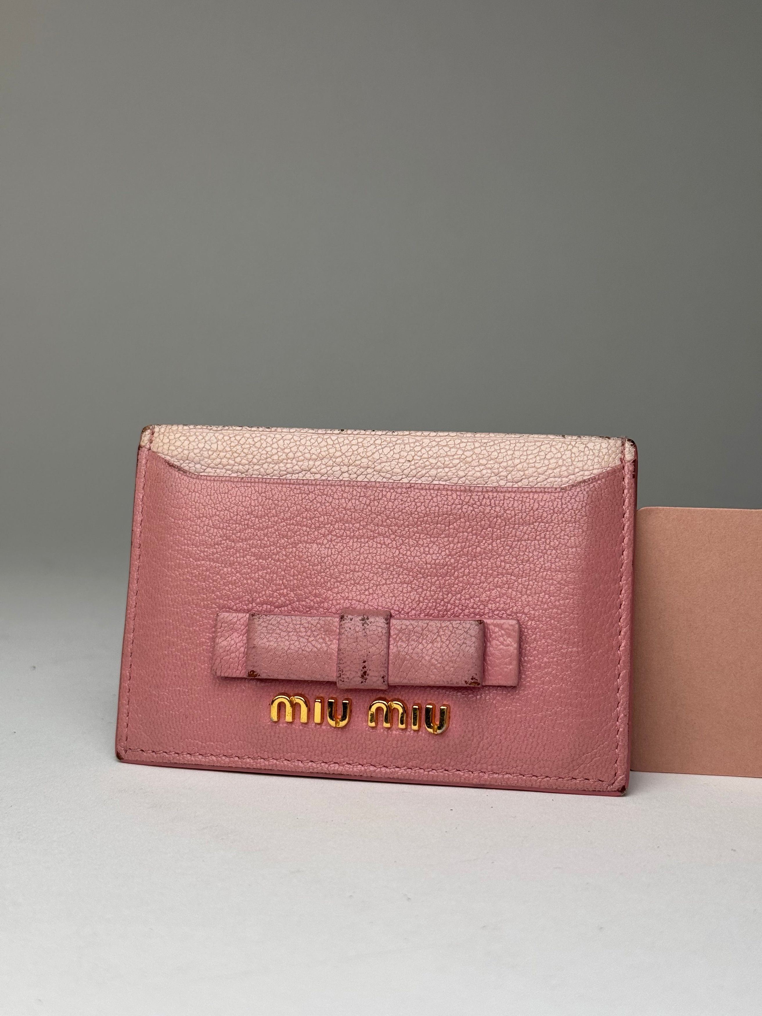 Miu Miu Vintage Leather card Holder Pink Size ONE SIZE - 6 Thumbnail
