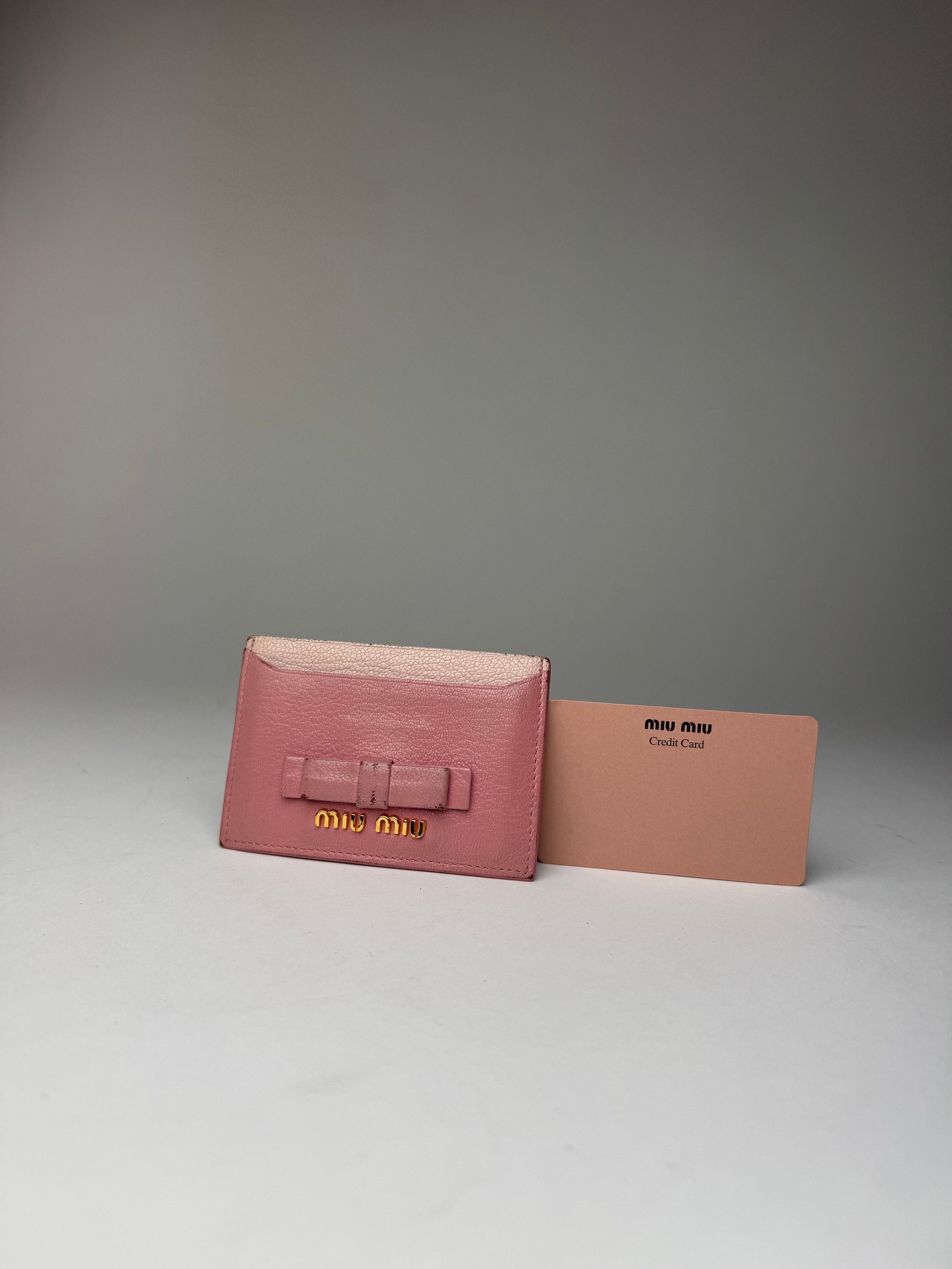 Miu Miu Vintage Leather card Holder Pink Size ONE SIZE - 3 Thumbnail