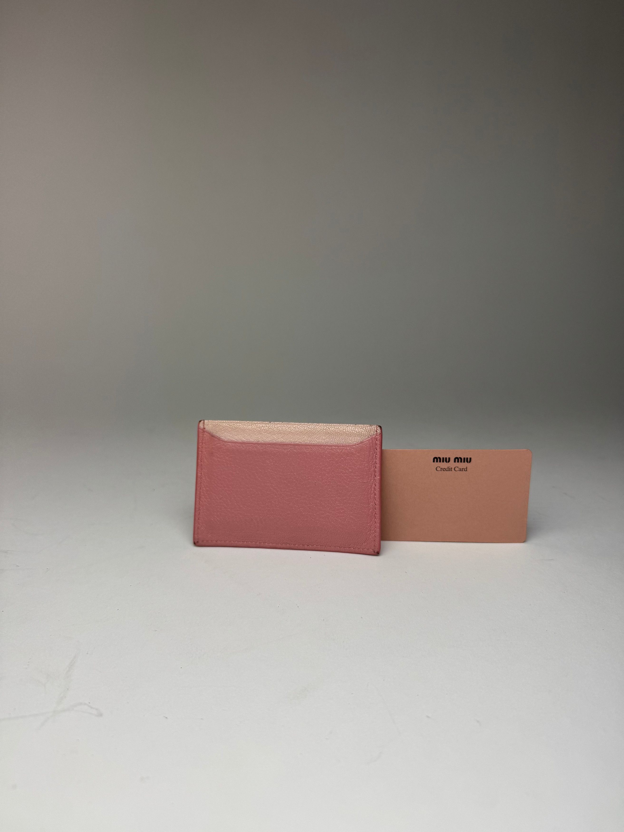 Miu Miu Vintage Leather card Holder Pink Size ONE SIZE - 4 Thumbnail