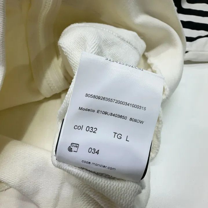 Moncler Moncler Black White Stripe Zip Hoodie Sweatshirt Size US L / EU 52-54 / 3 - 4 Thumbnail