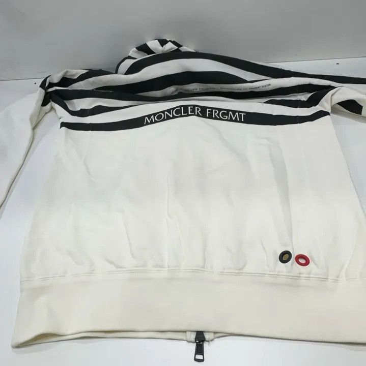 Moncler Moncler Black White Stripe Zip Hoodie Sweatshirt Size US L / EU 52-54 / 3 - 13 Thumbnail
