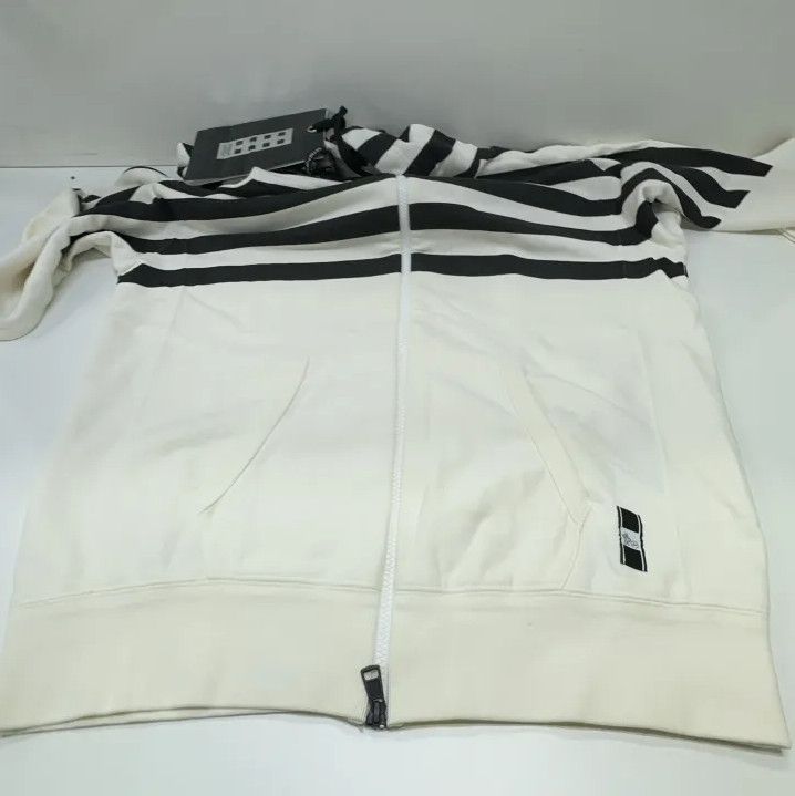 Moncler Moncler Black White Stripe Zip Hoodie Sweatshirt Size US L / EU 52-54 / 3 - 9 Thumbnail