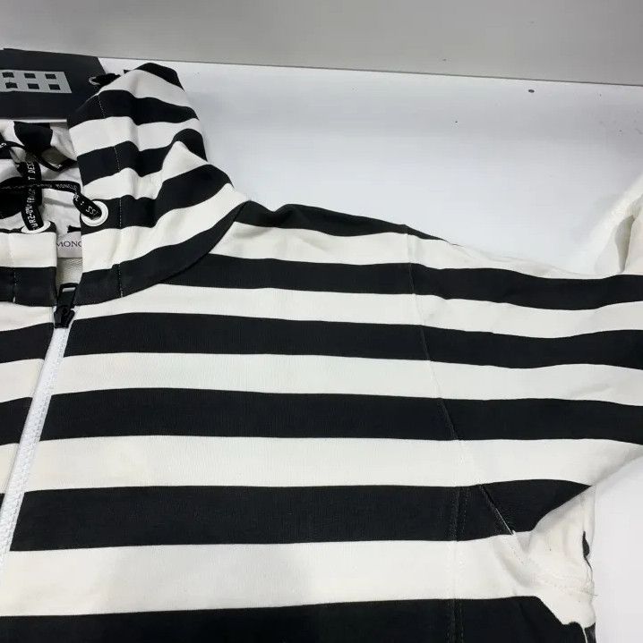 Moncler Moncler Black White Stripe Zip Hoodie Sweatshirt Size US L / EU 52-54 / 3 - 8 Thumbnail