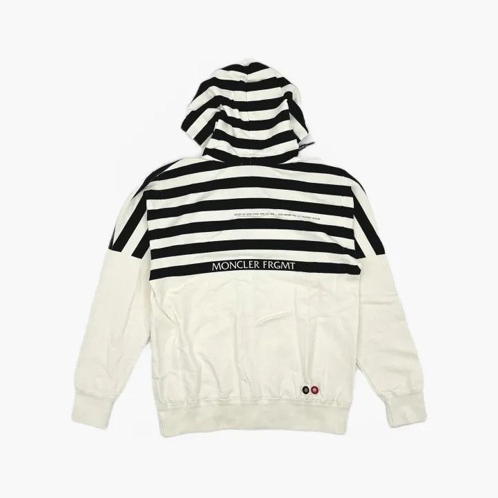 Moncler Moncler Black White Stripe Zip Hoodie Sweatshirt Size US L / EU 52-54 / 3 - 3 Thumbnail