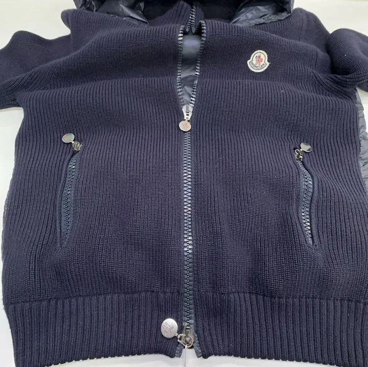 Moncler Moncler Small Logo Knit Spliced Jacket Size US L / EU 52-54 / 3 - 13 Thumbnail