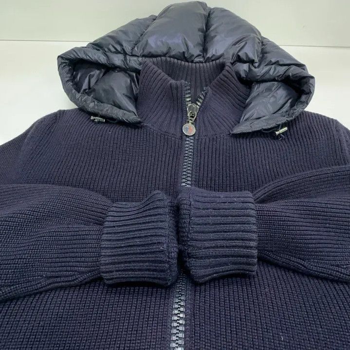 Moncler Moncler Small Logo Knit Spliced Jacket Size US L / EU 52-54 / 3 - 12 Thumbnail