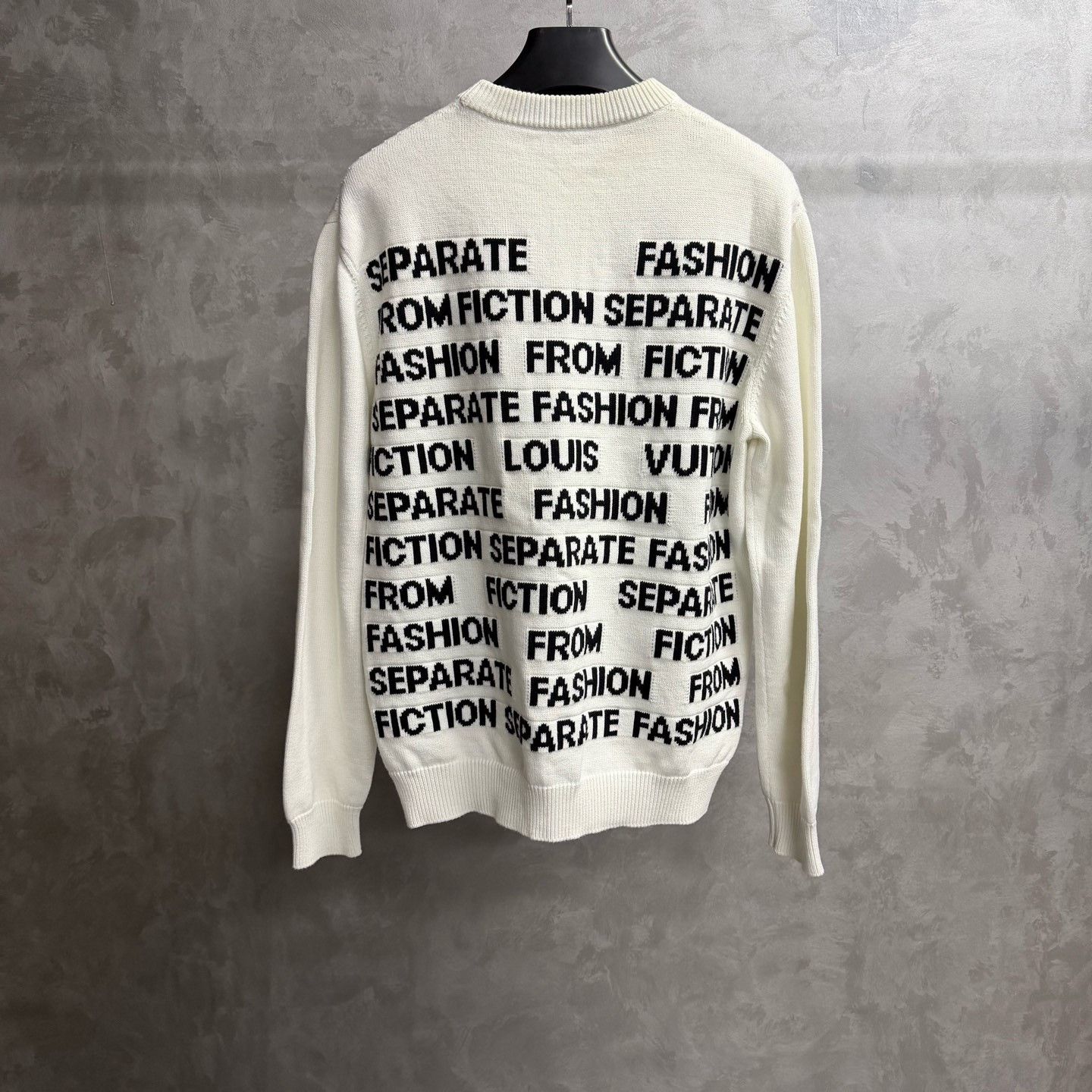 Louis Vuitton Louis Vuitton White Jacquard Letter Crewneck Sweater Size US L / EU 52-54 / 3 - 2 Thumbnail