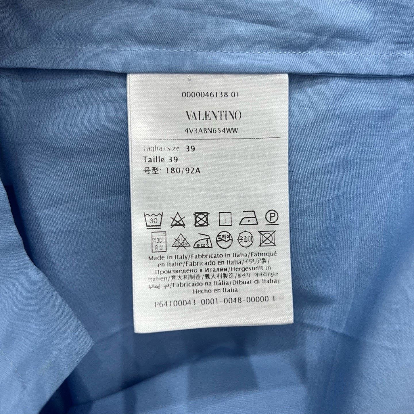 Valentino Valentino Blue Long-Sleeve Shirt Size 39 Size US M / EU 48-50 / 2 - 5 Thumbnail