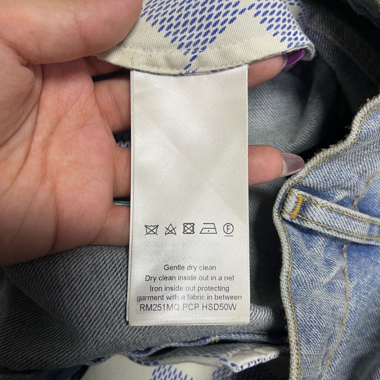Louis Vuitton Louis Vuitton 25 Blue Embroidered Jeans Size US 33 - 7 Thumbnail
