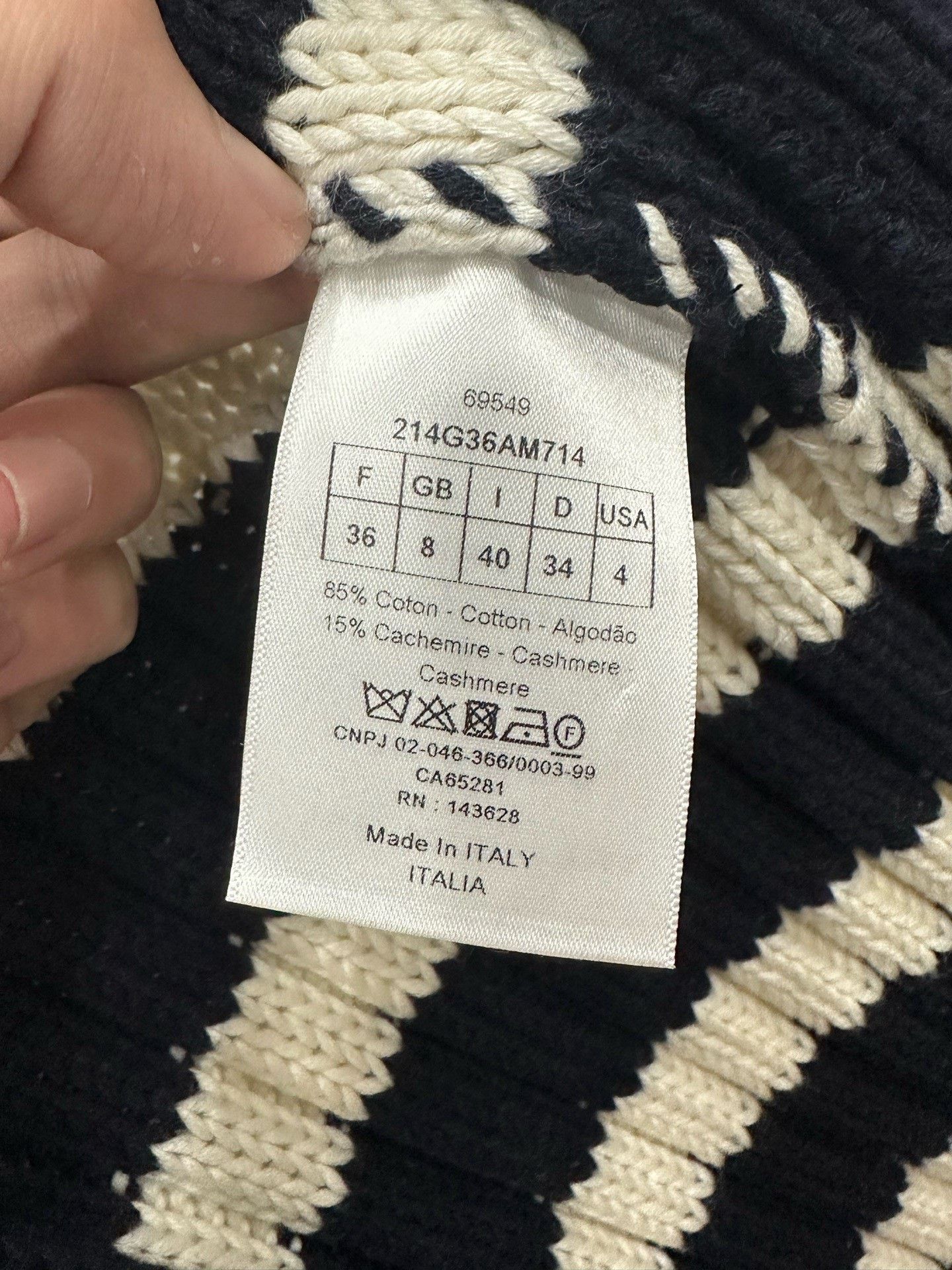 Dior Dior Striped Naval Collar Knit Cardigan Size XS / US 0-2 / IT 36-38 - 5 Thumbnail