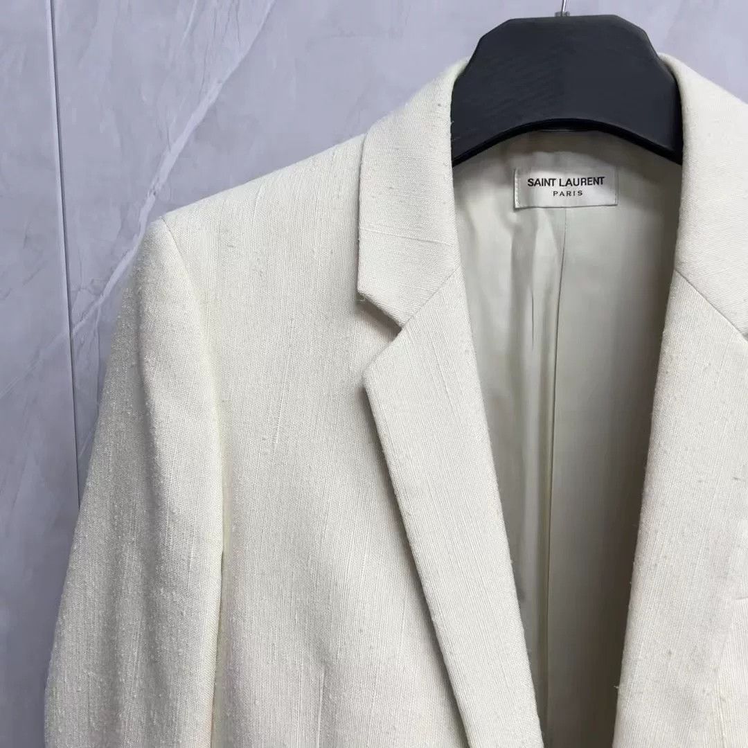 Saint Laurent Paris Saint Laurent Distressed Washed Blazer Size US M / EU 48-50 / 2 - 2 Thumbnail