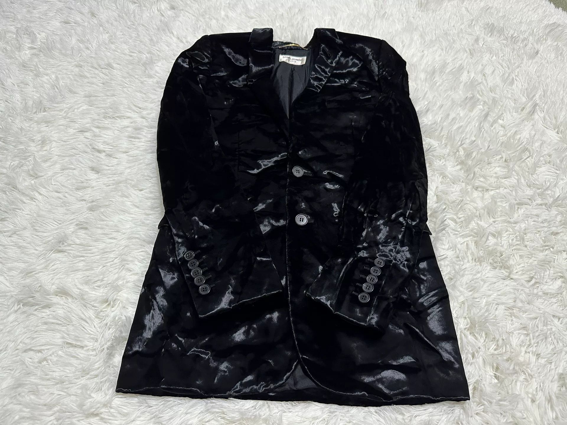 Saint Laurent Paris Saint Laurent Women's Black Velvet Blazer Size XXS / US 00 / IT 34 - 4 Thumbnail