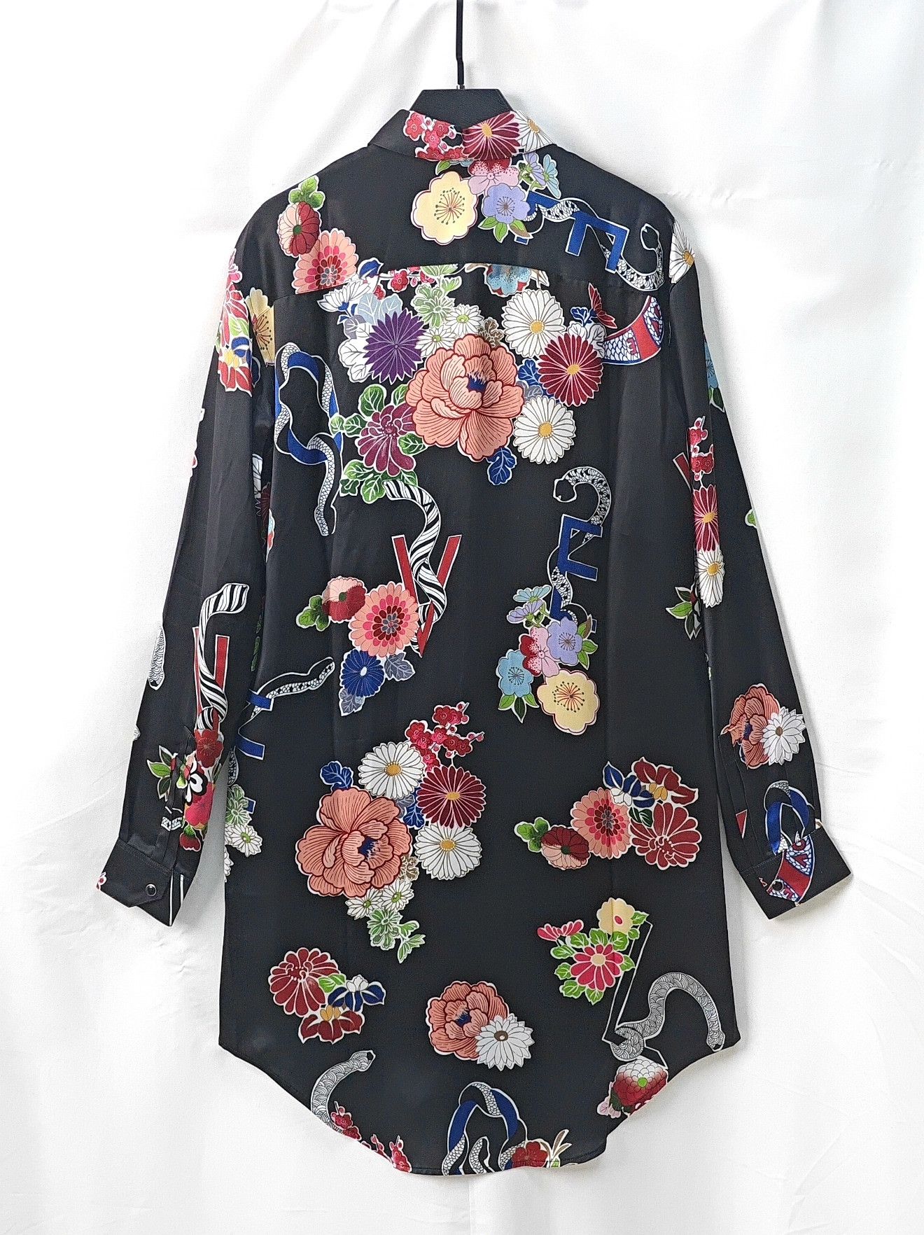Saint Laurent Paris YSL Saint Laurent Floral Print Long Sleeve Shirt Size XS / US 0-2 / IT 36-38 - 3 Thumbnail