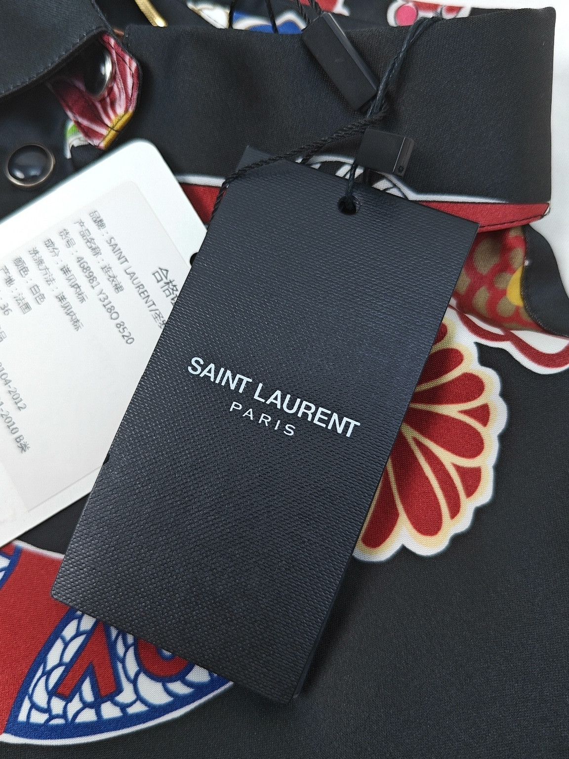 Saint Laurent Paris YSL Saint Laurent Floral Print Long Sleeve Shirt Size XS / US 0-2 / IT 36-38 - 7 Thumbnail