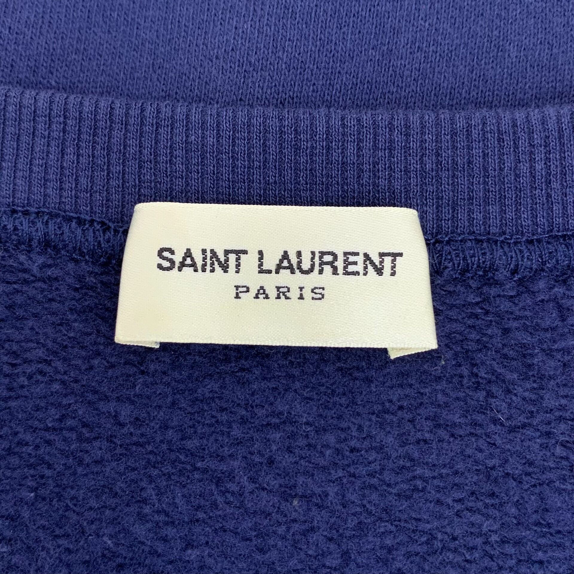 Saint Laurent Paris YSL Dark Blue Logo Print Sweatshirt Size US L / EU 52-54 / 3 - 5 Thumbnail