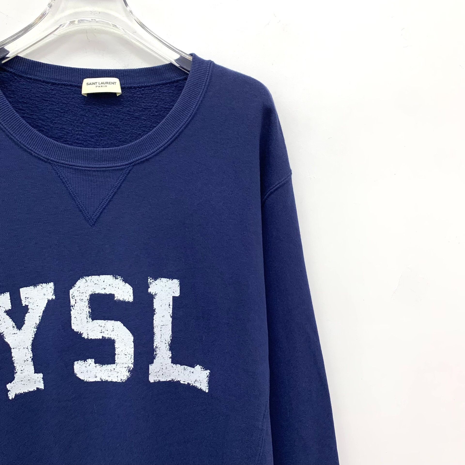 Saint Laurent Paris YSL Dark Blue Logo Print Sweatshirt Size US L / EU 52-54 / 3 - 3 Thumbnail