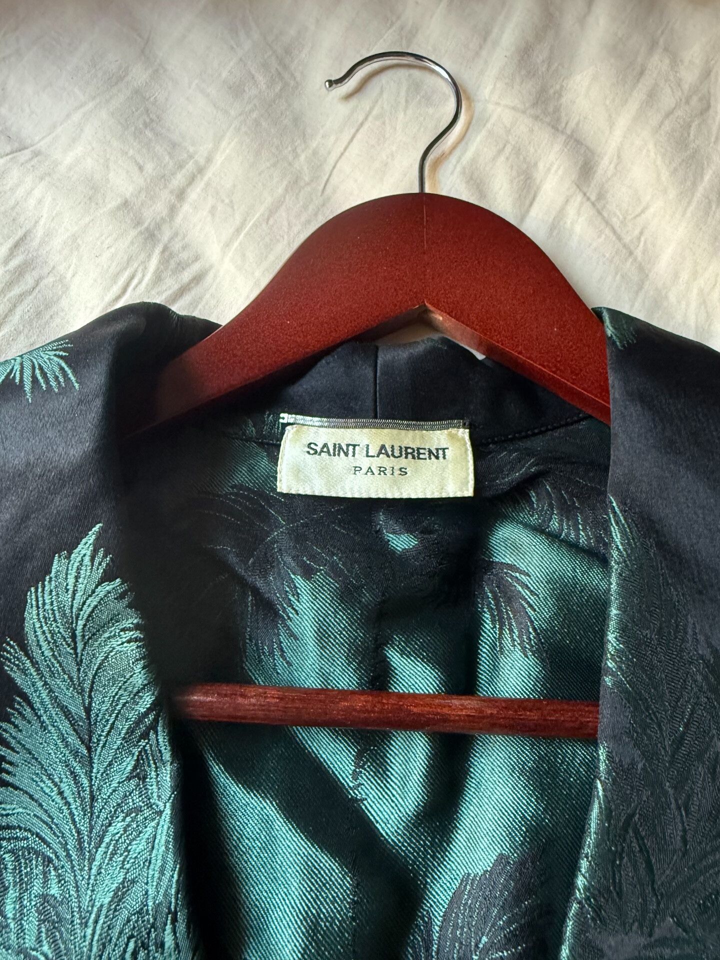 Saint Laurent Paris Saint Laurent Paris Palm Leaf Silk Cardigan Size US XS / EU 42 / 0 - 3 Thumbnail