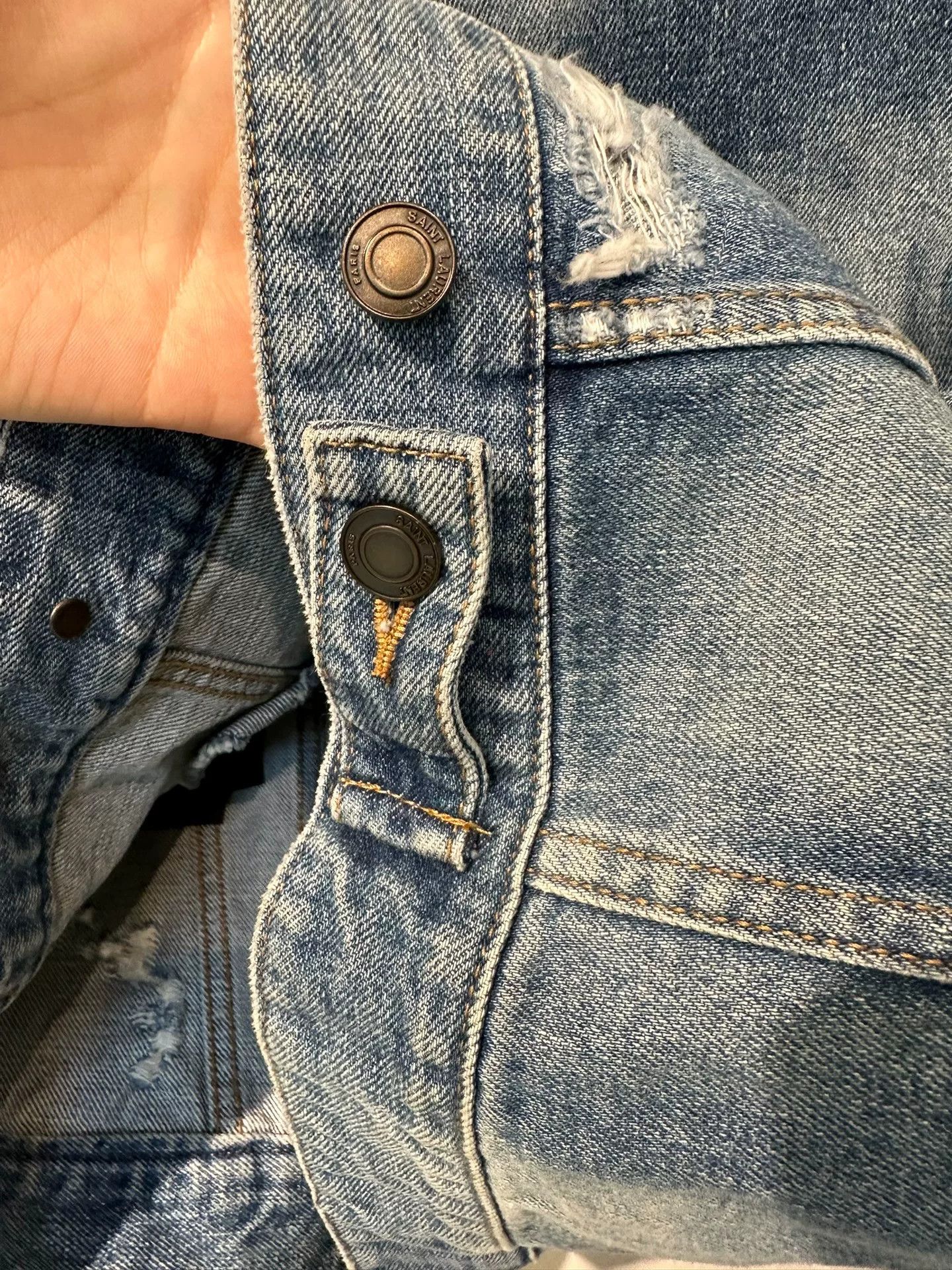 Saint Laurent Paris Saint Laurent Blue Denim Jacket Size M / US 6-8 / IT 42-44 - 8 Thumbnail