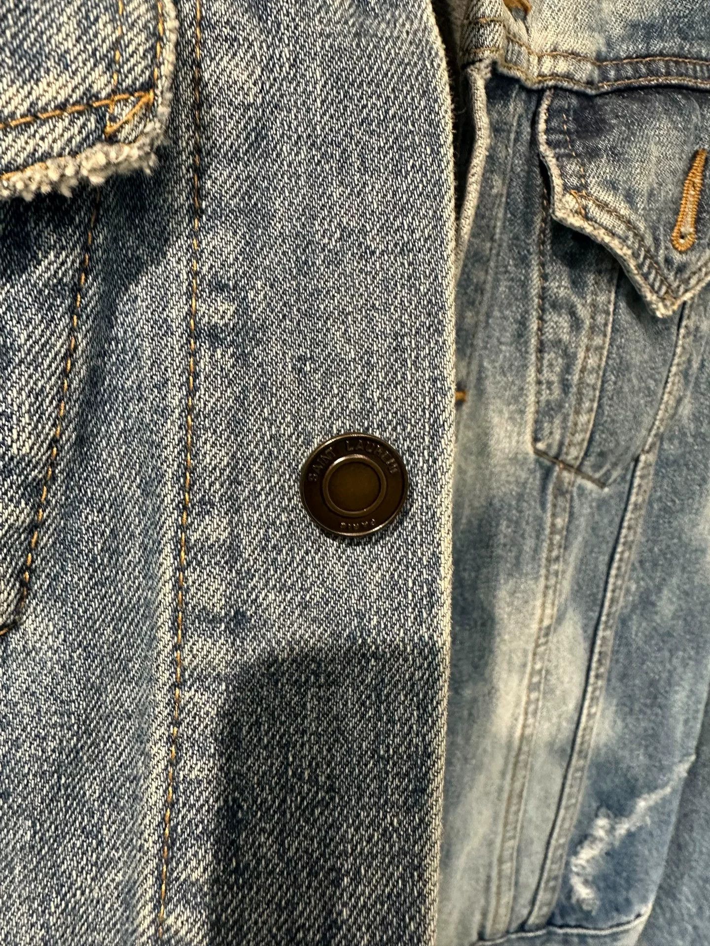 Saint Laurent Paris Saint Laurent Blue Denim Jacket Size M / US 6-8 / IT 42-44 - 3 Thumbnail