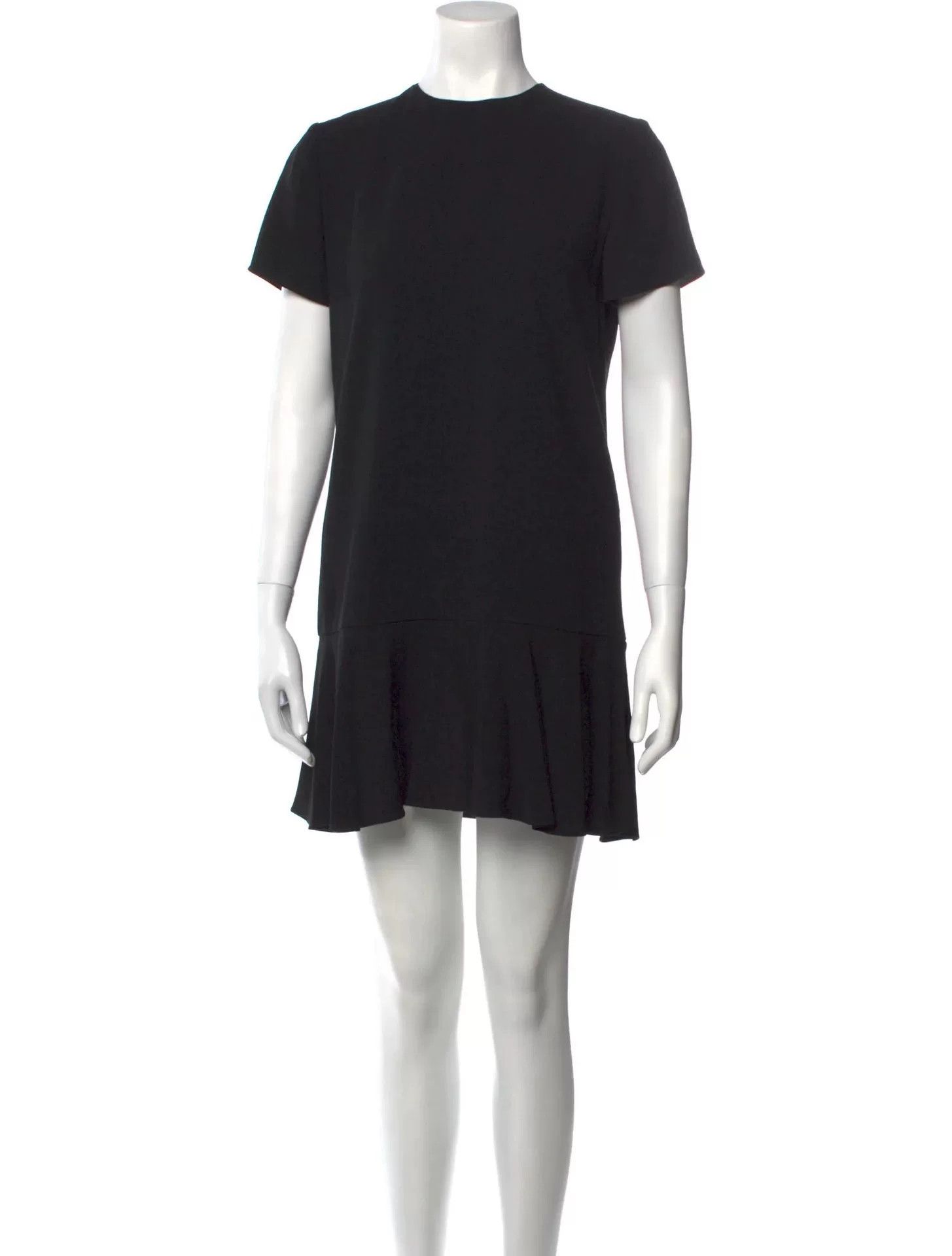 Saint Laurent Paris Saint Laurent Black Short-Sleeve Mini Dress Size S / US 4 / IT 40 - 2 Thumbnail