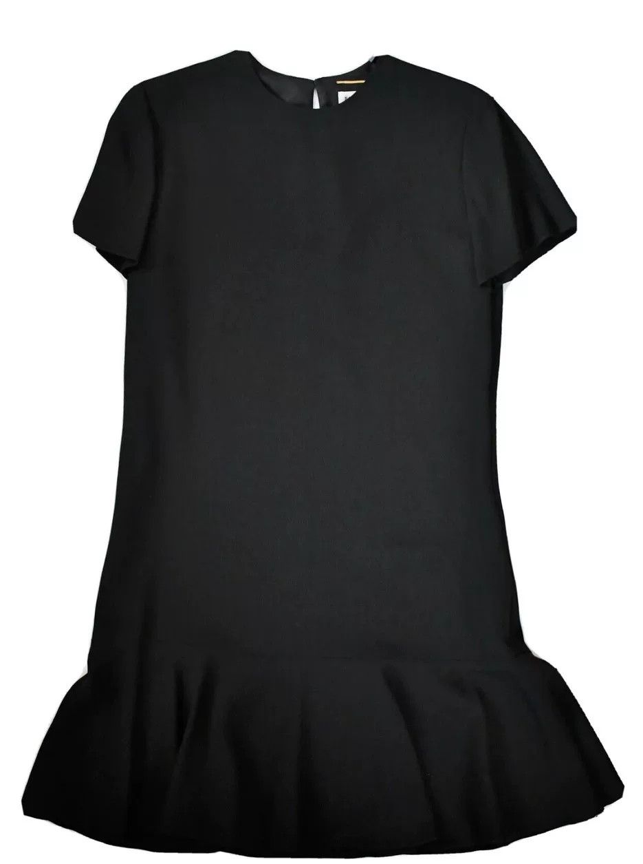 Saint Laurent Paris Saint Laurent Black Short-Sleeve Mini Dress Size S / US 4 / IT 40 - 3 Thumbnail