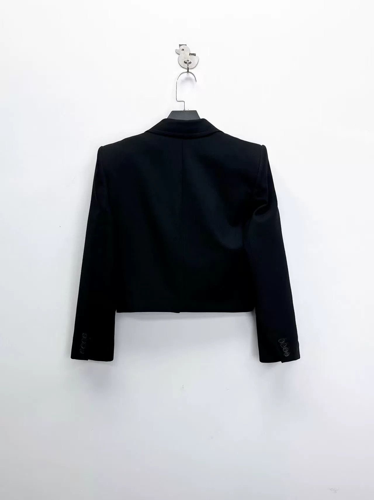 Saint Laurent Paris Saint Laurent Black Cropped Wool Blazer Size XXS / US 00 / IT 34 - 2 Thumbnail