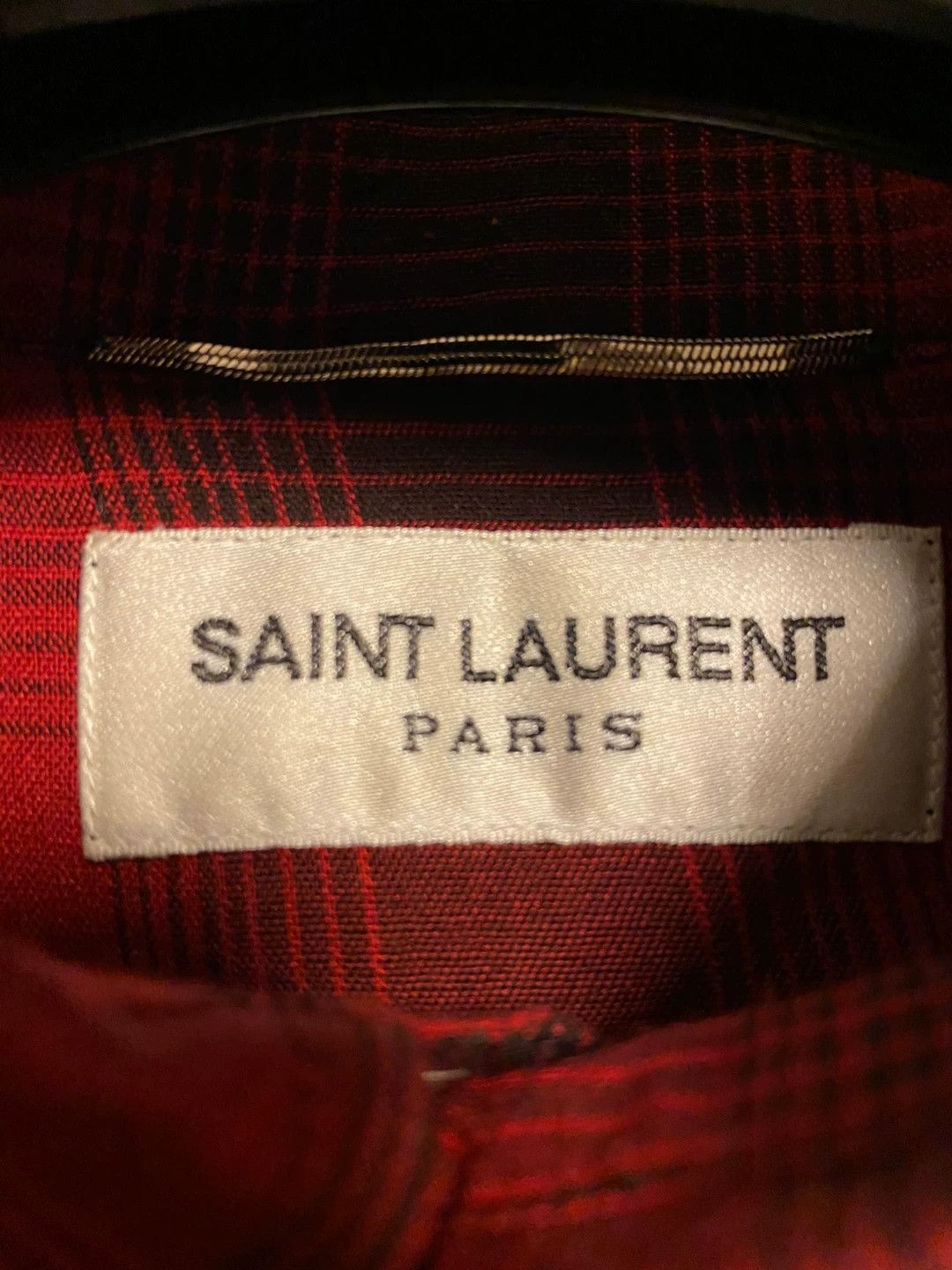 Saint Laurent Paris Saint Laurent Red Plaid Frayed Hem Shirt Size US S / EU 44-46 / 1 - 2 Thumbnail
