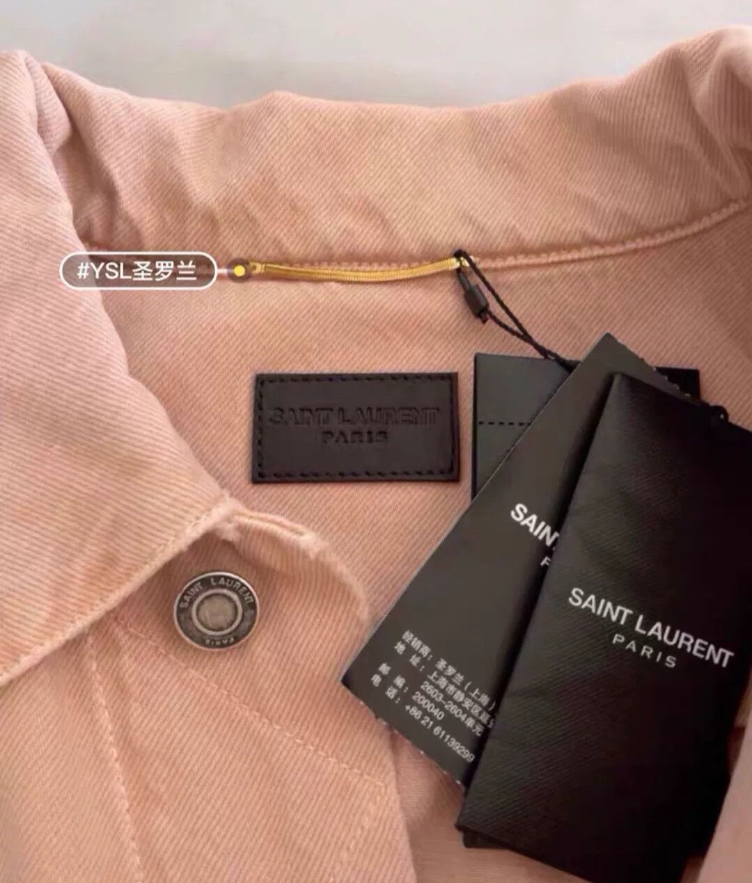 Saint Laurent Paris Saint Laurent Pink Denim Casual Jacket Size S / US 4 / IT 40 - 2 Thumbnail