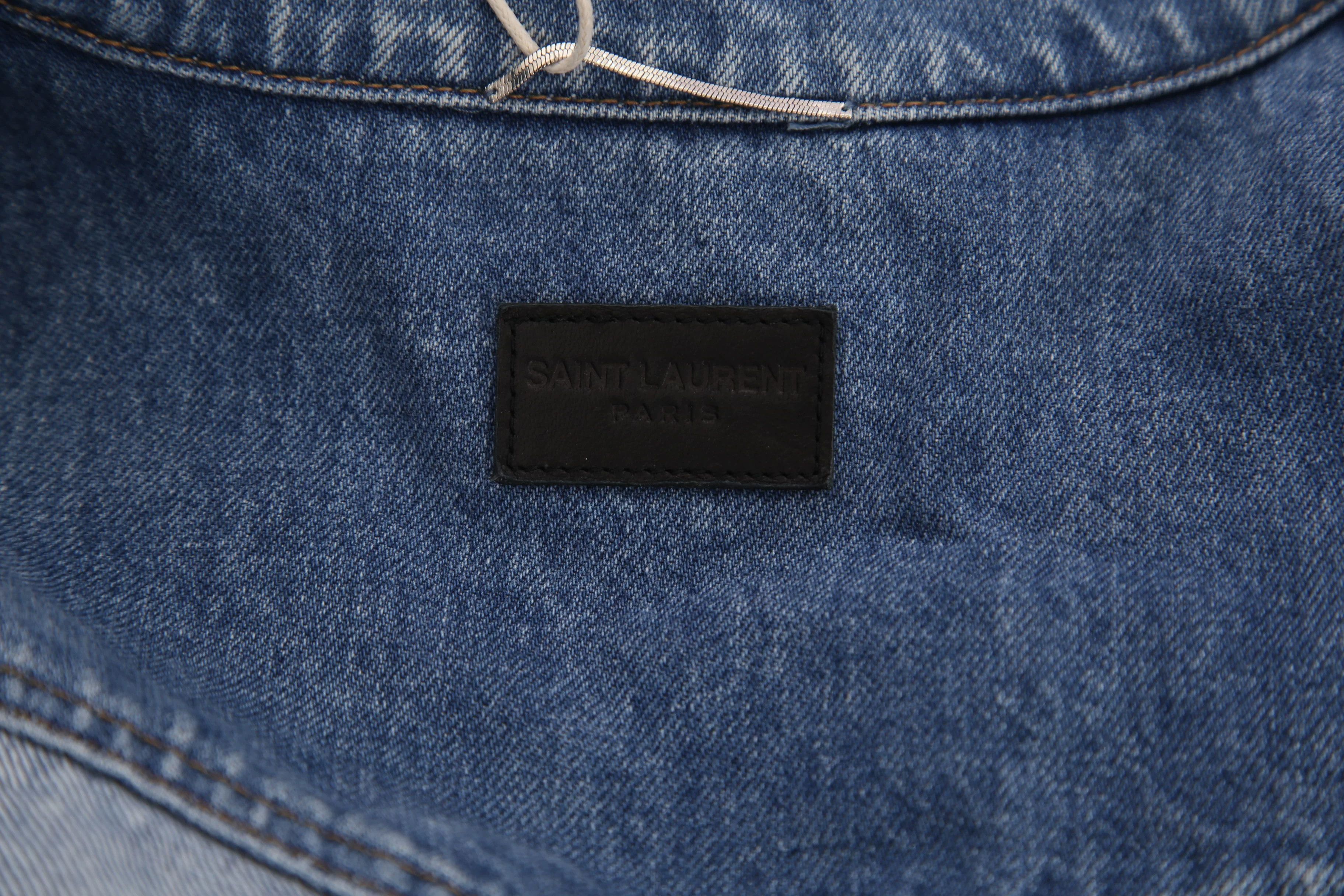 Saint Laurent Paris Saint Laurent Light Blue Denim Jacket Size US M / EU 48-50 / 2 - 3 Thumbnail