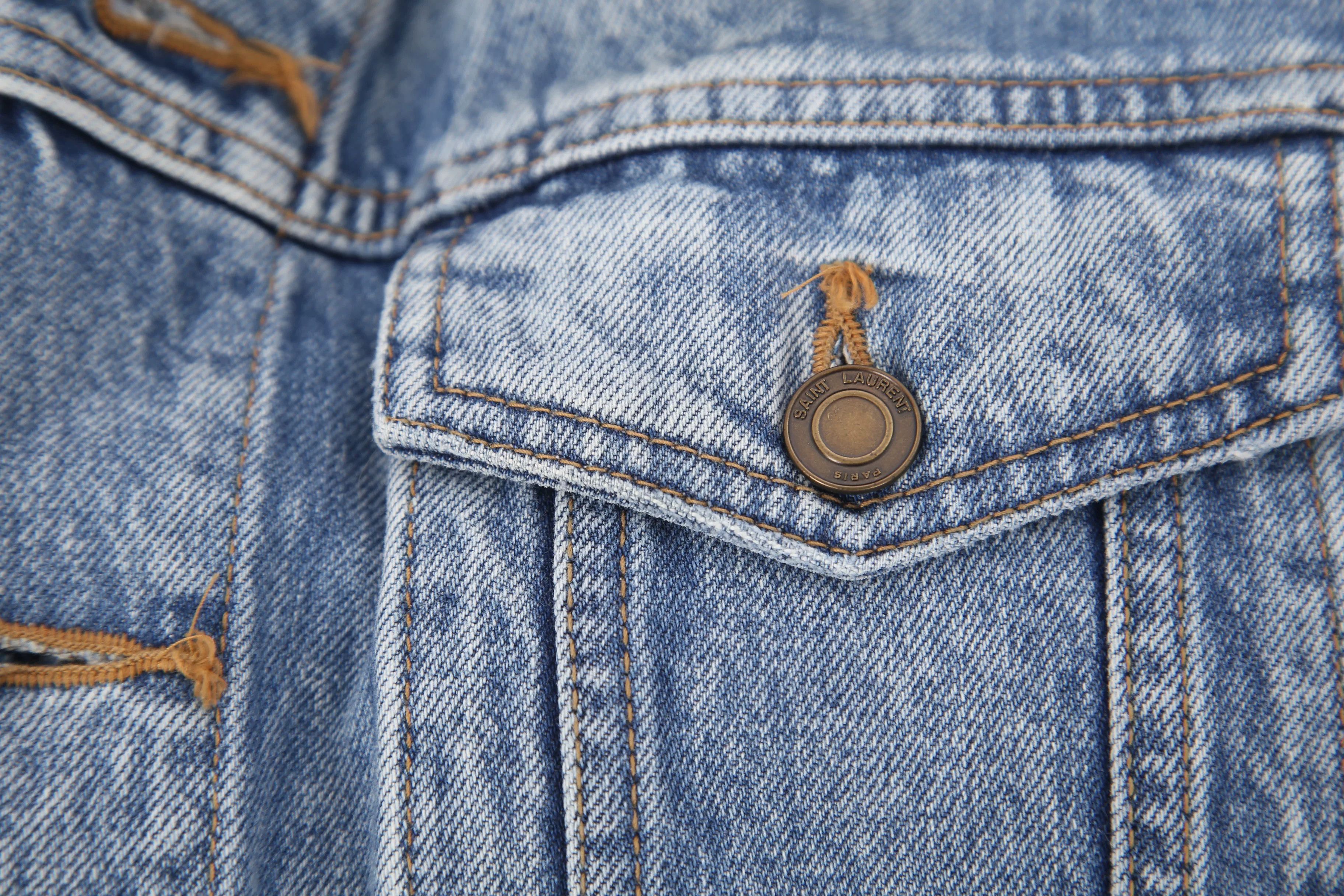 Saint Laurent Paris Saint Laurent Light Blue Denim Jacket Size US M / EU 48-50 / 2 - 8 Thumbnail