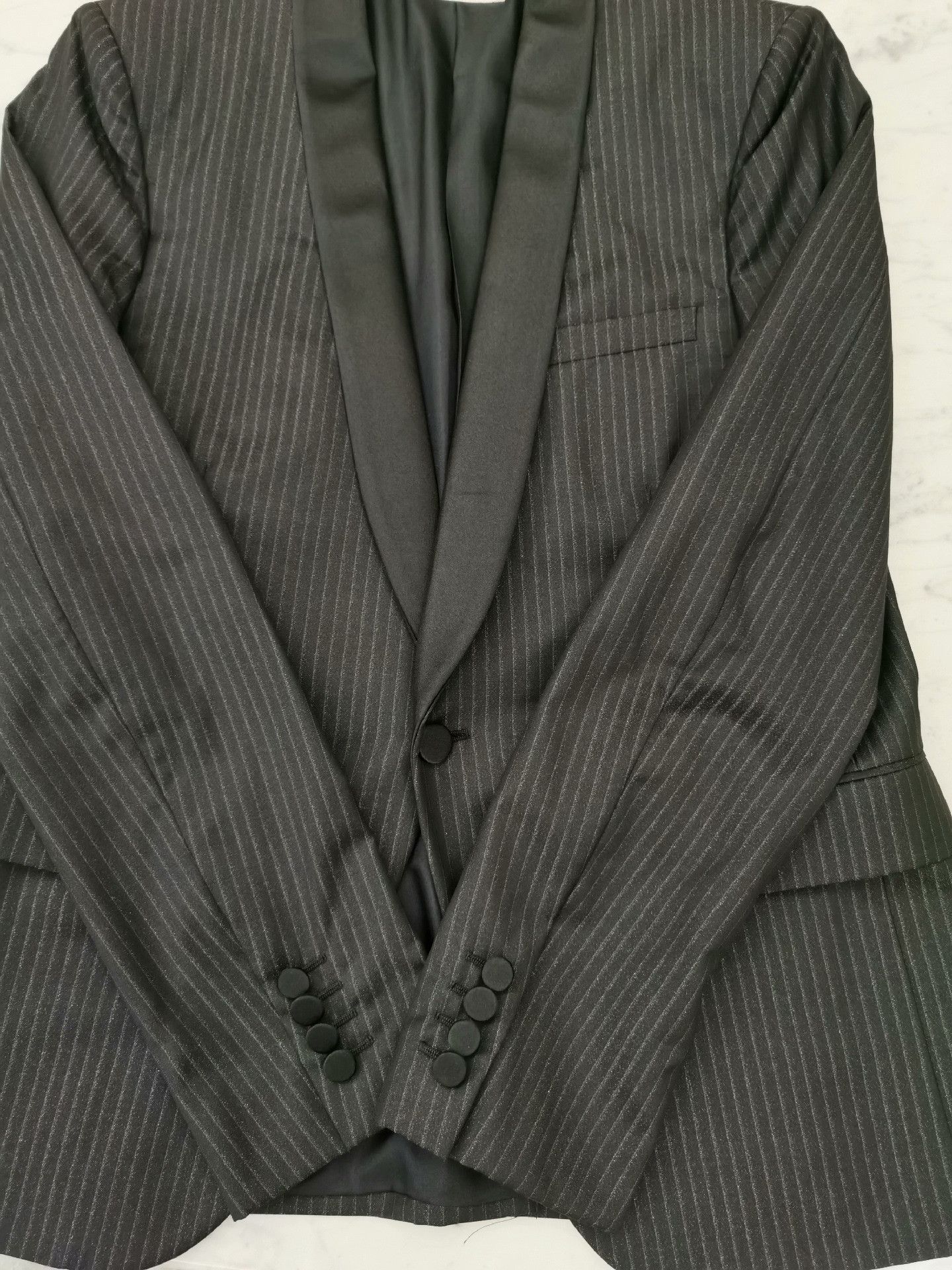 Saint Laurent Paris Saint Laurent Wool Pinstripe Tuxedo Blazer Size US M / EU 48-50 / 2 - 9 Thumbnail