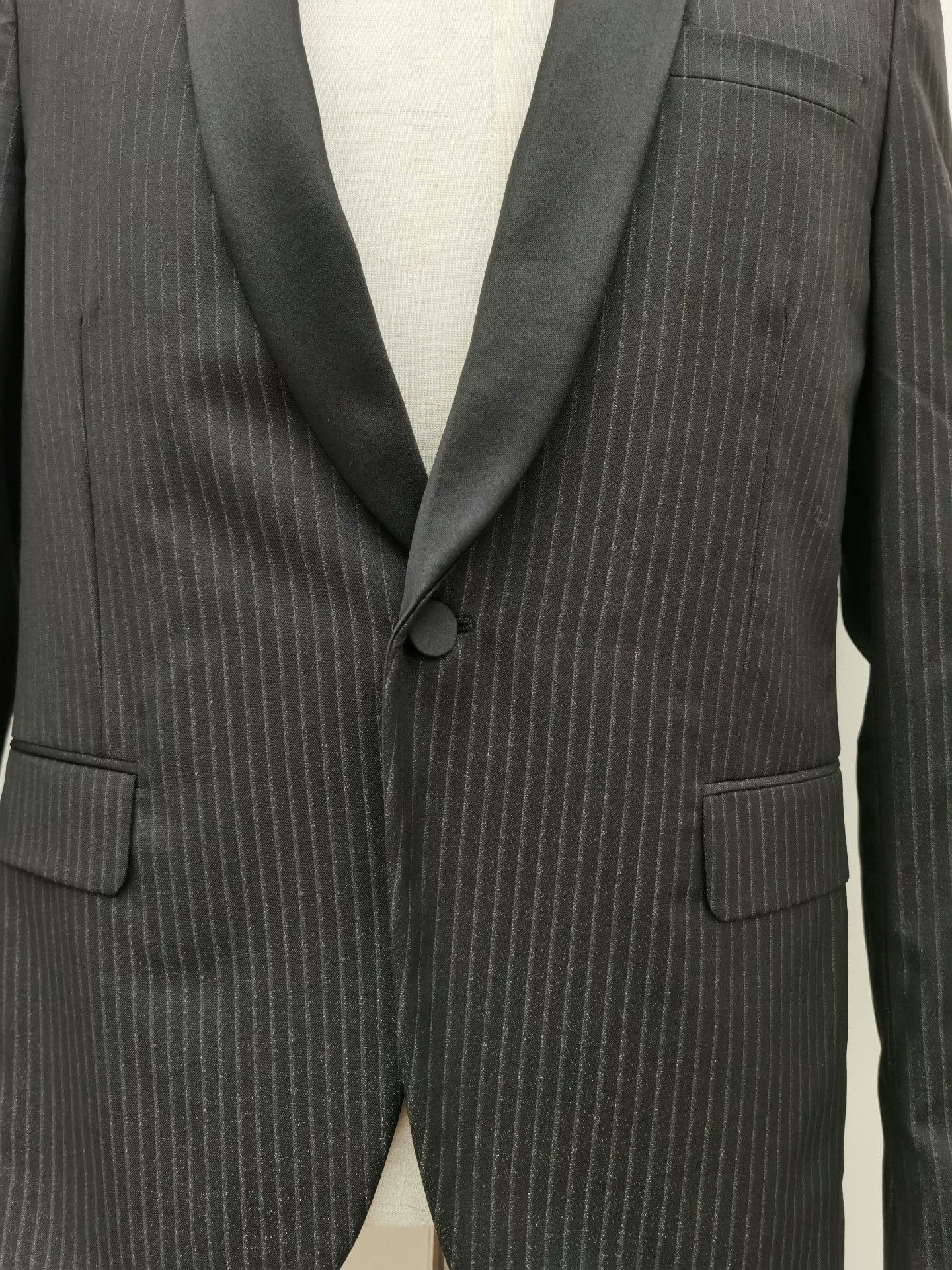 Saint Laurent Paris Saint Laurent Wool Pinstripe Tuxedo Blazer Size US M / EU 48-50 / 2 - 3 Thumbnail