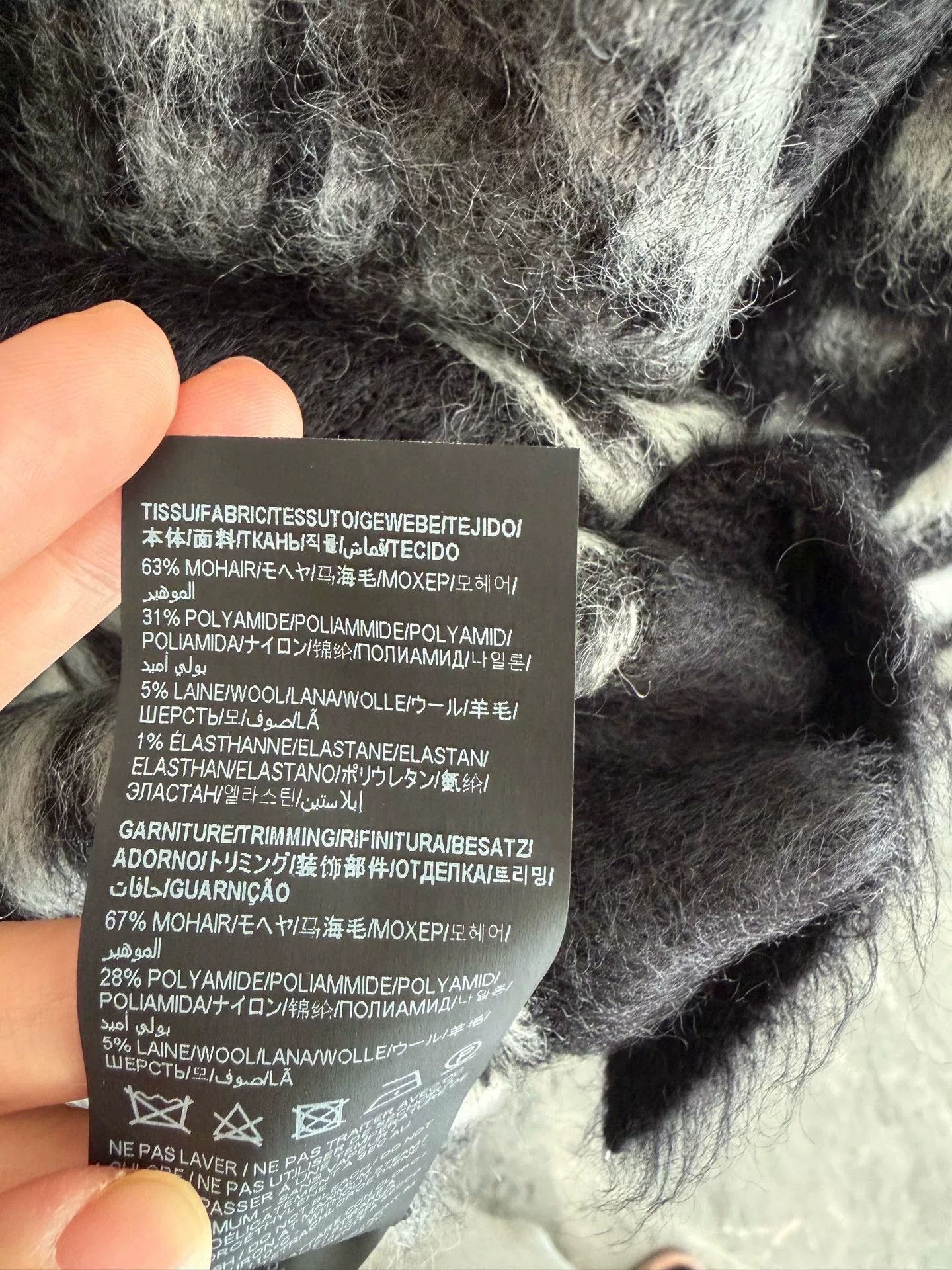 Saint Laurent Paris Saint Laurent Mohair Zebra Cardigan Size US L / EU 52-54 / 3 - 7 Thumbnail
