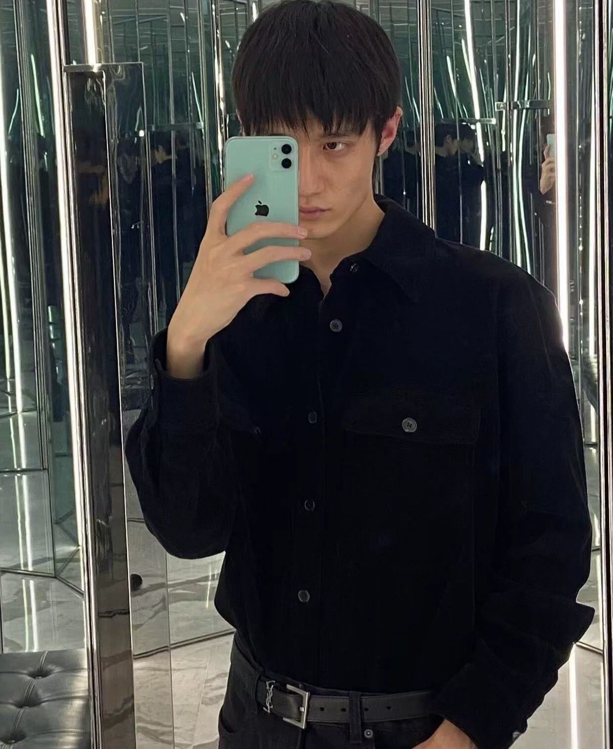 Saint Laurent Paris Saint Laurent Men's Black Shirt Jacket Size US M / EU 48-50 / 2 - 3 Thumbnail