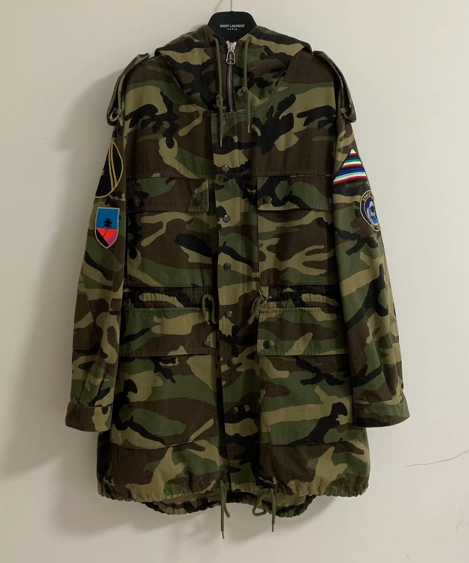 Saint Laurent Paris Saint Laurent 16ss Runway Camouflage Rocket Coat Size US M / EU 48-50 / 2 - 2 Thumbnail