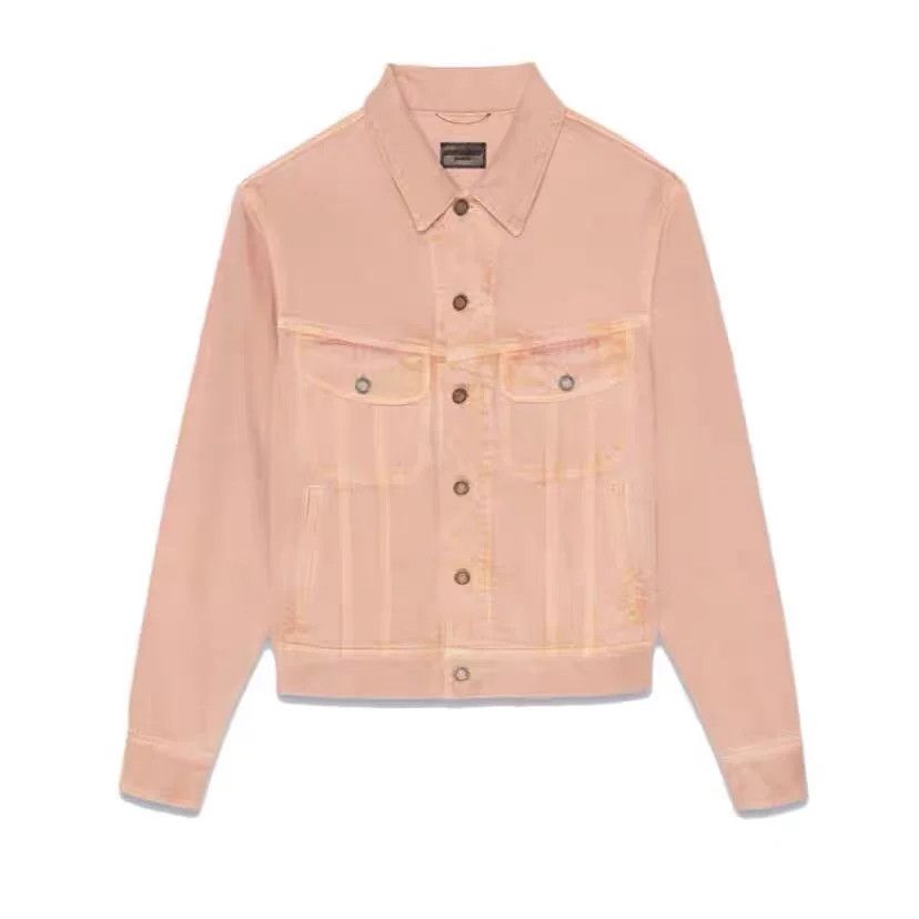 Saint Laurent Paris Saint Laurent Women's Pink Denim Jacket Size S / US 4 / IT 40 - 7 Thumbnail